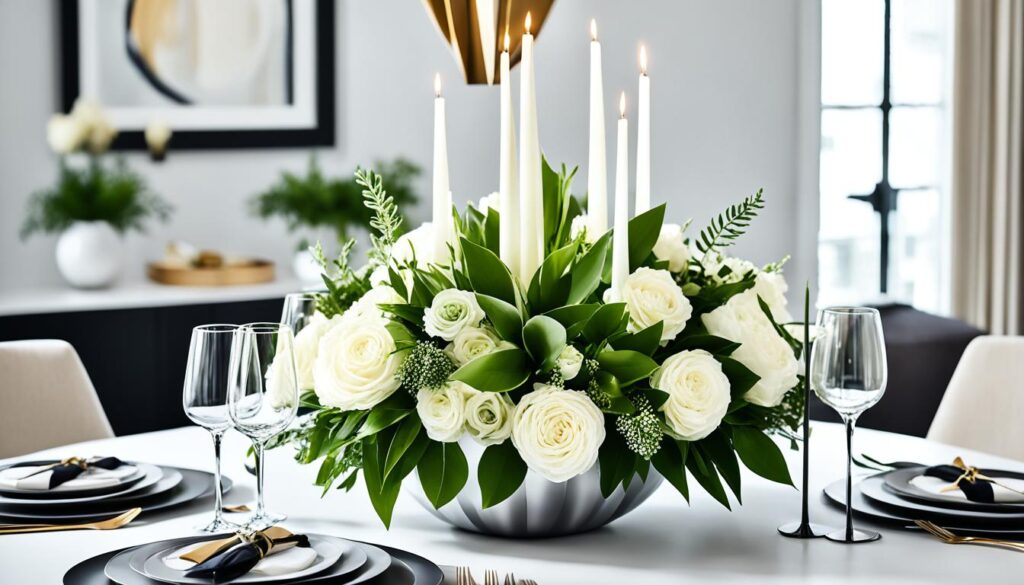 modern round dining table decorations