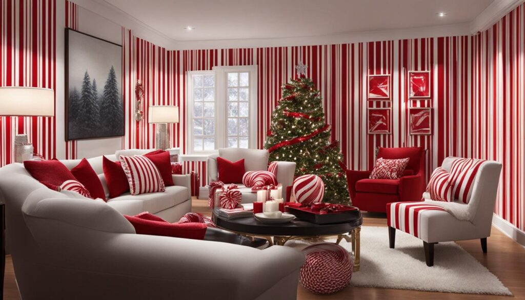 Red and white decor