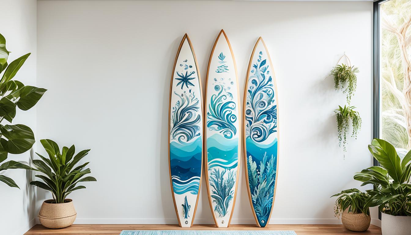 coastal surfboard decoration