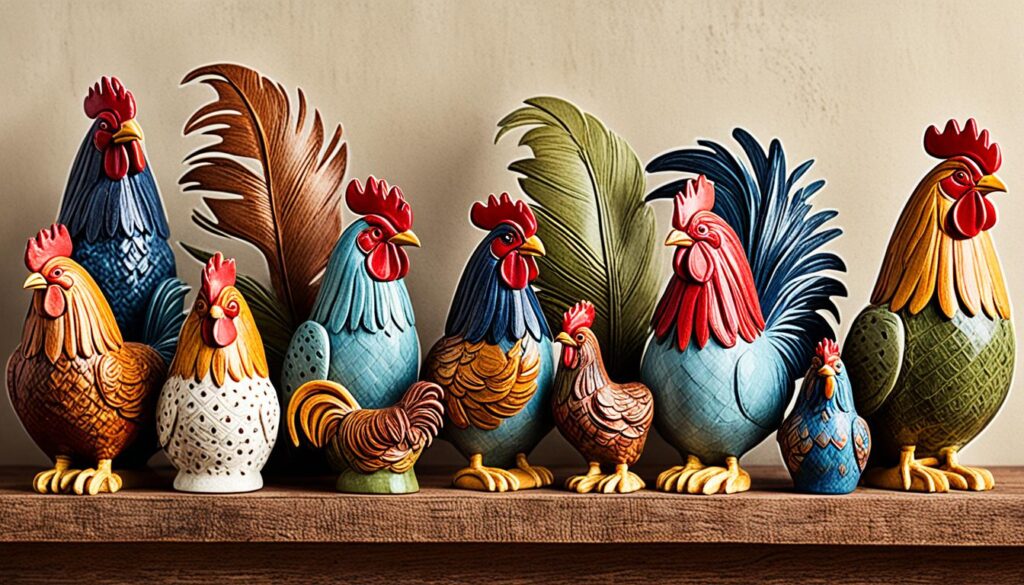 rooster figurines
