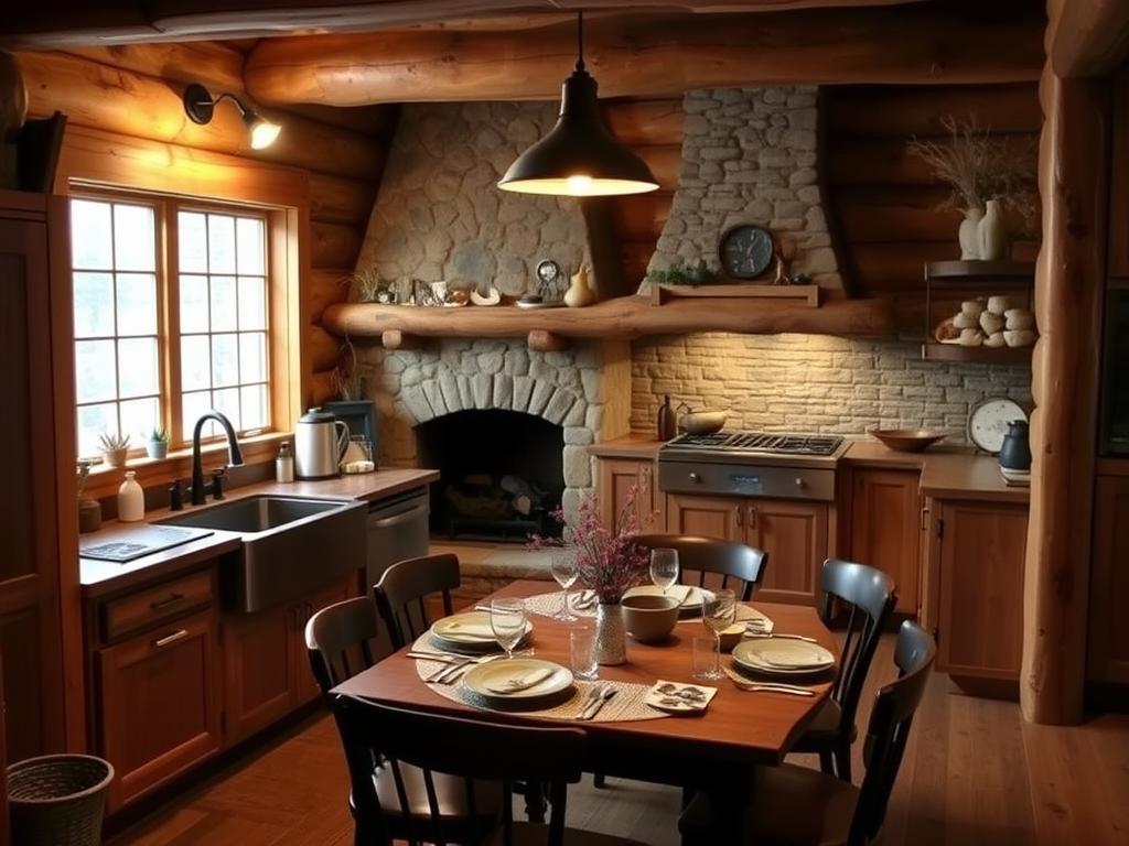 cozy cabin kitchens